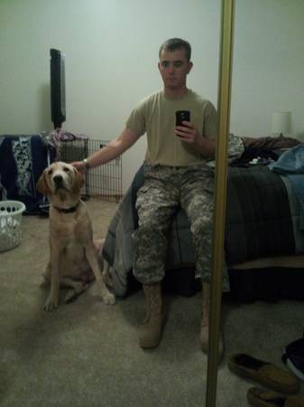 Lt. Brandon Harker And His Lab, Oakley, Shortly Before He Was Deployed To Afghanistan. While Deployed, The Friend Harker Had Entrusted With Oakley's Care Sold The Dog Through Craigslist. Photo: Brandon Harker