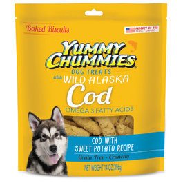 Yummy Chummies Baked Biscuits Are Made In The Usa With Wild-Caught Salmon, Halibut Or Cod.