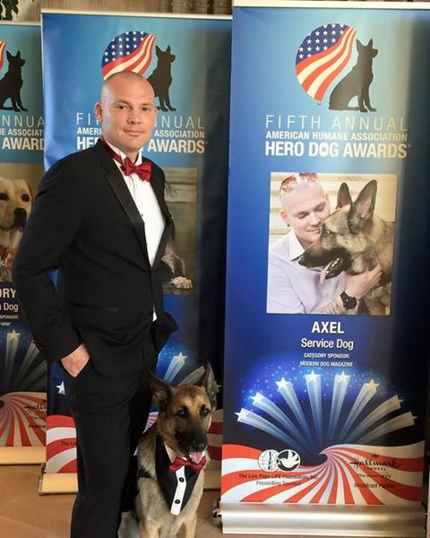 Captain Jason Haag And His Service Dog, Axel, Winner Of The American Humane Associations 2015 Service Dog Of The Year Award. Image Via Jason And Axel.