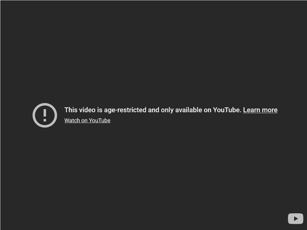 This Video Is Age-Restricted And Only Available On Youtube.