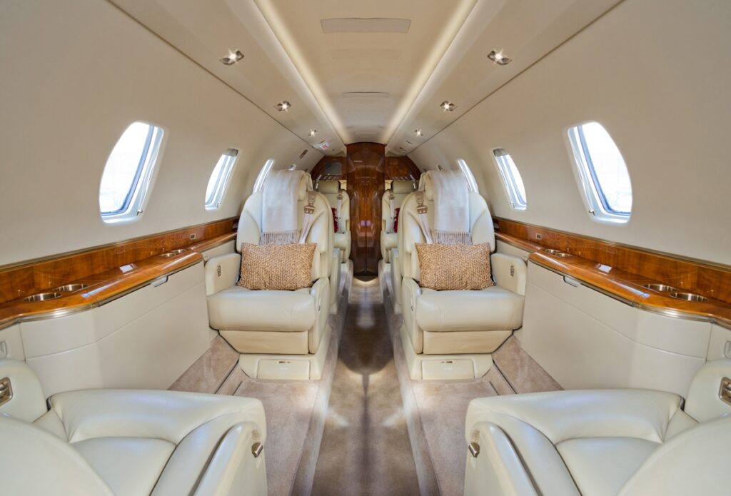The Interior Of A Charter Plane