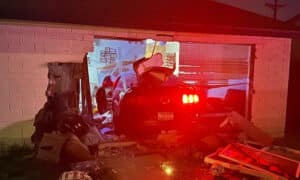 Car crashes inside a couple's house