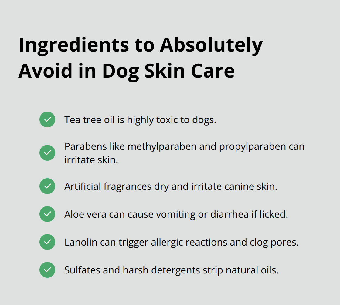 Checklist of dog skincare ingredients to avoid for safety - dog skin care products