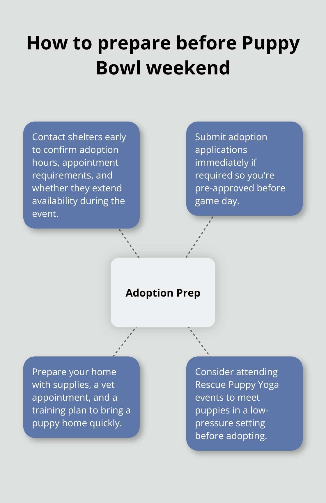 Central steps to secure an adoption during Puppy Bowl weekend. - puppy bowl 2025 adoption time